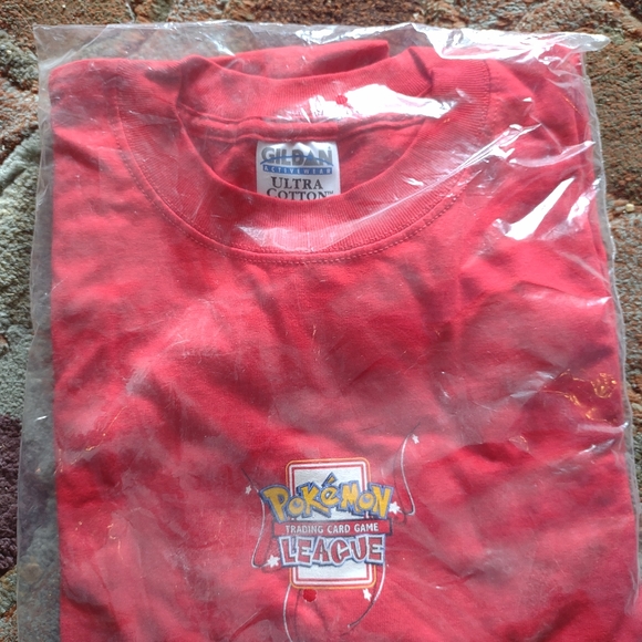 Vintage 90s Authentic Vintage Pokémon T-shirt red trading card game league new - Picture 2 of 6